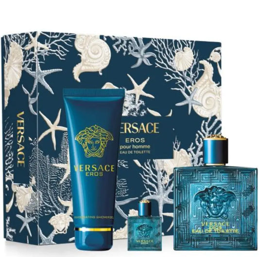 VERSACE EROS (M) EDP SET  (EDP 100ML+SG 150ML+EDP 5ML)
