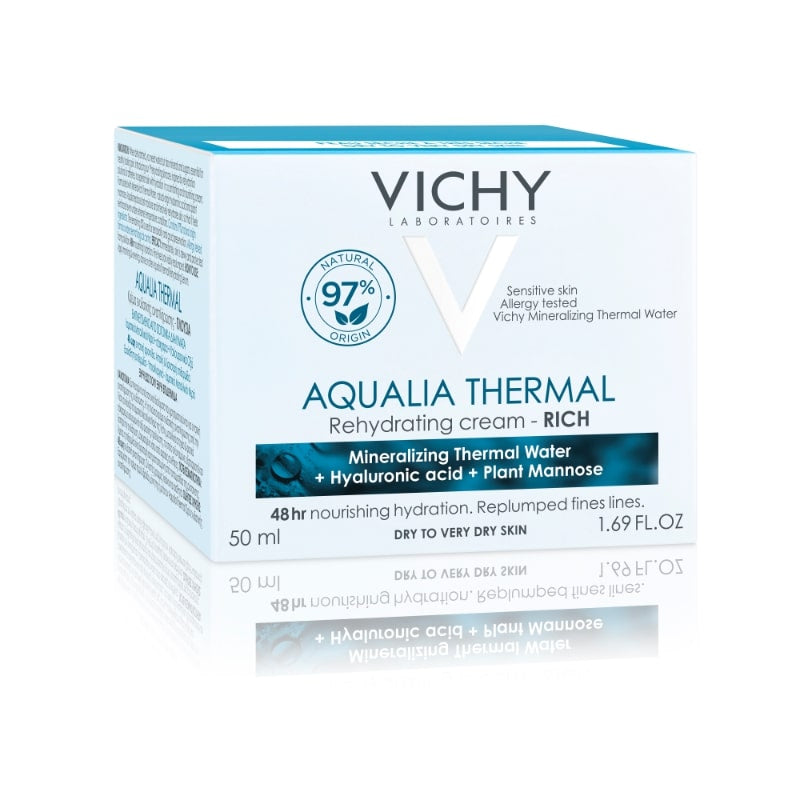VICHY AQUALIA THERMAL Bogata krema za hidrataciju kože sa hijaluronskom kiselinom, suva do vrlo suva koža, 50 ml