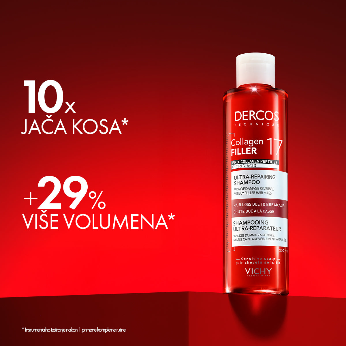 VICHY DERCOS COLLAGEN 17 FILLER ULTRA-OBNAVLJAJUĆI ŠAMPON, 200 ml