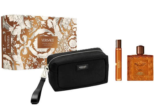 VERSACE EROS NAJIM POUR HOMME PARFUM 100 ML + PARFUM 10 ML + BLACK TROUSSE