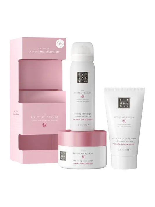 RITUALS SAKURA SET BODY SCRUB 125 GR + FOAMING SG 50 ML + BODY CREAM 70 ML