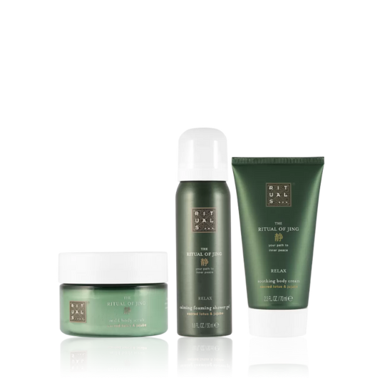 RITUALS JING SET BODY SCRUB 125 GR+BODY CREAM 70 ML+FOAMING SHOWER GEL 50 ML