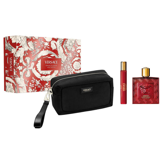 VERSACE EROS FLAME (M) SET EDP 100ML + EDP 10ML + BLACK TROUSSE