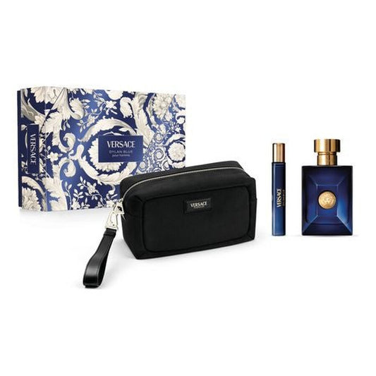 VERSACE DYLAN BLUE (M) SET EDT 100ML + EDT 10ML + BLACK TROUSSE