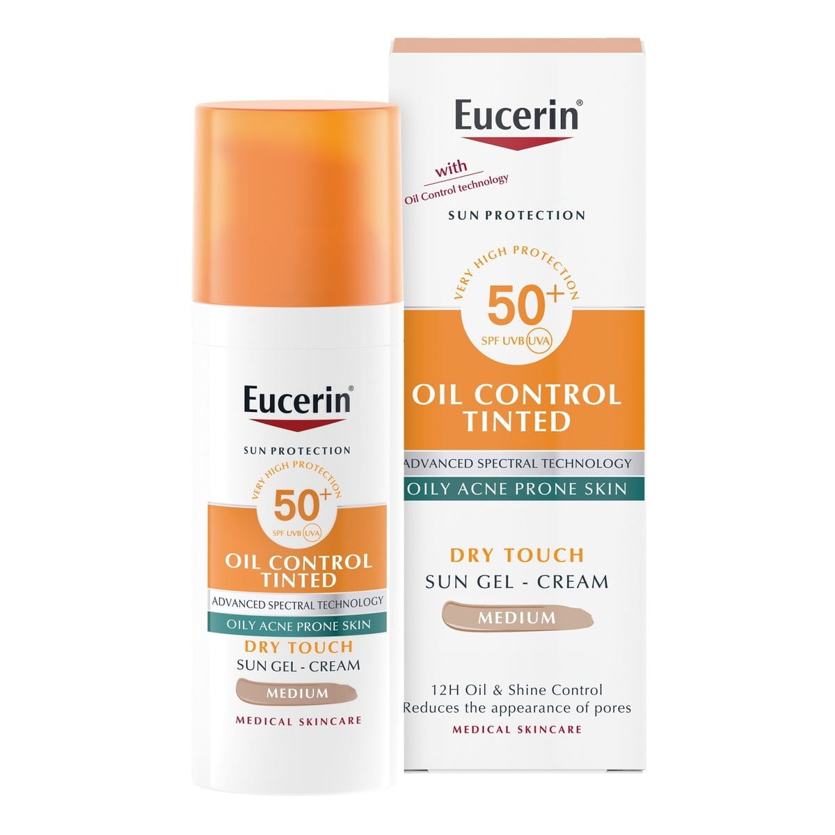 Eucerin Sun Oil Control tonirana gel-krema SPF 50+ – tamna nijansa 50 ml